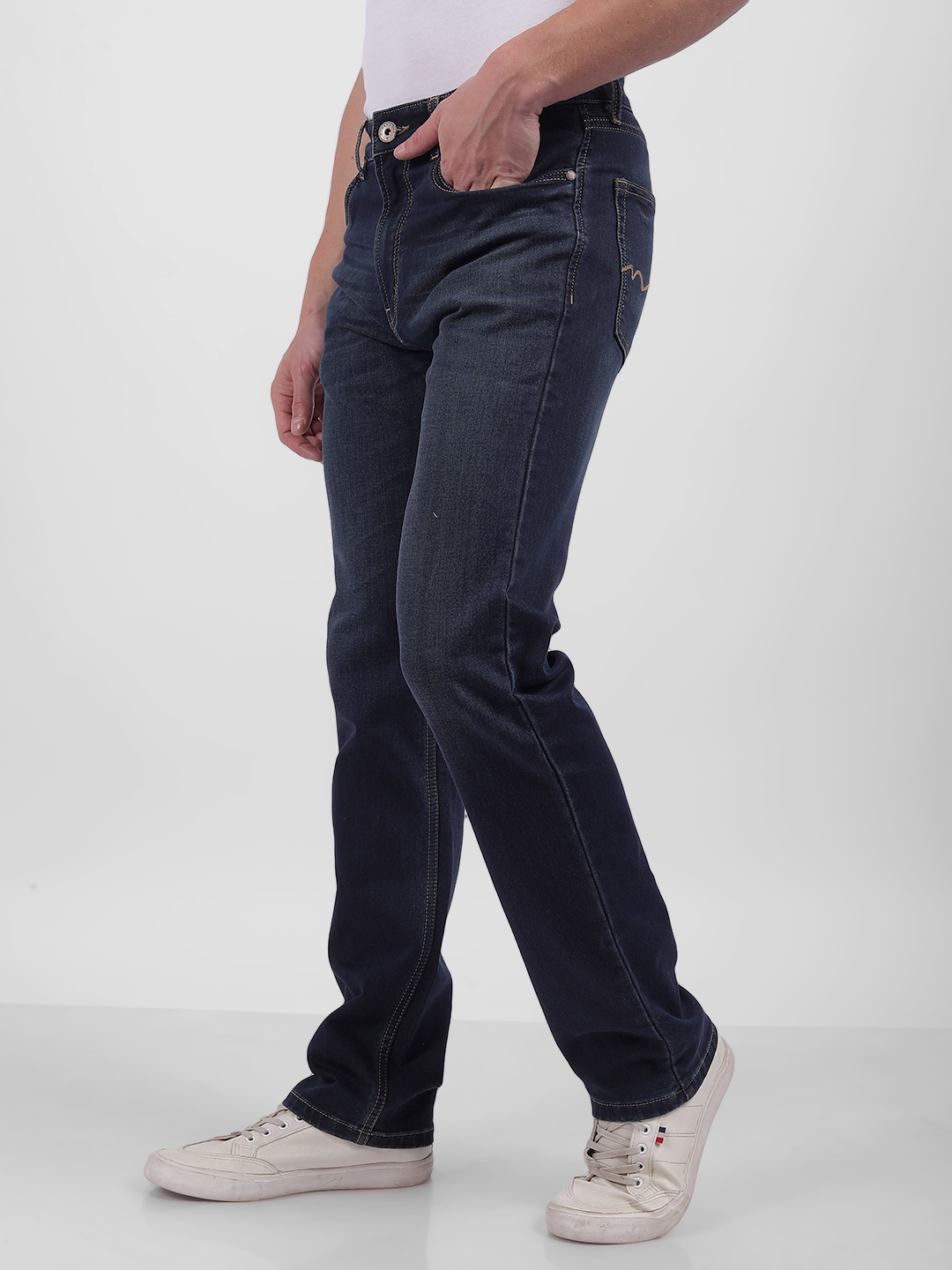 Numero Uno Men Faded Dark Blue Jeans